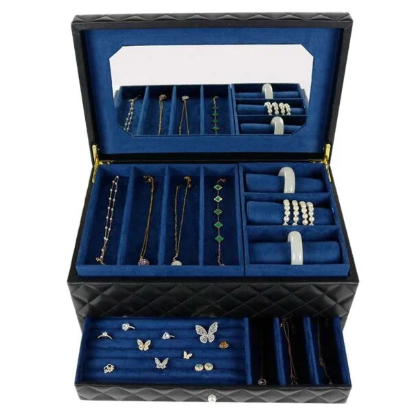 Black Leather Jewelry Box