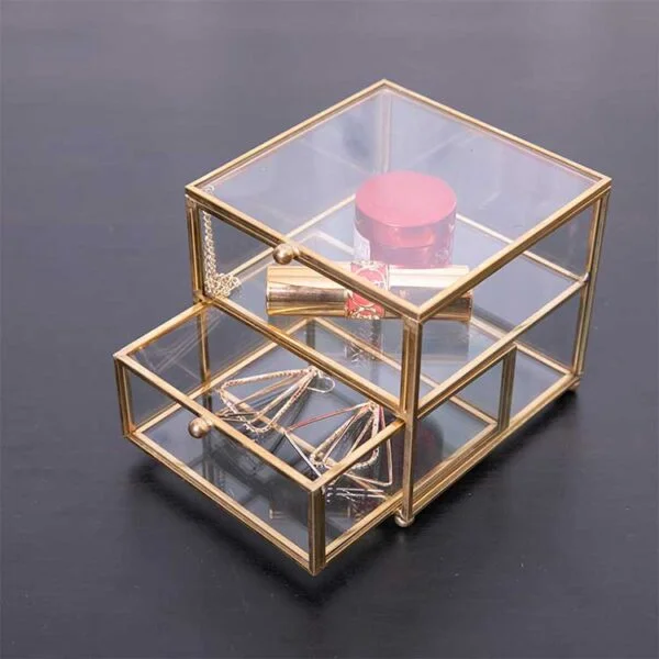 Gold and Glass Jewelry Box