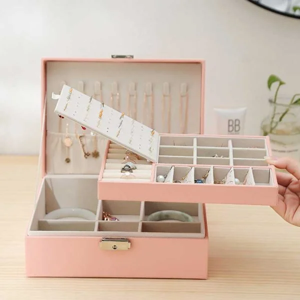 Leather girls jewelry box