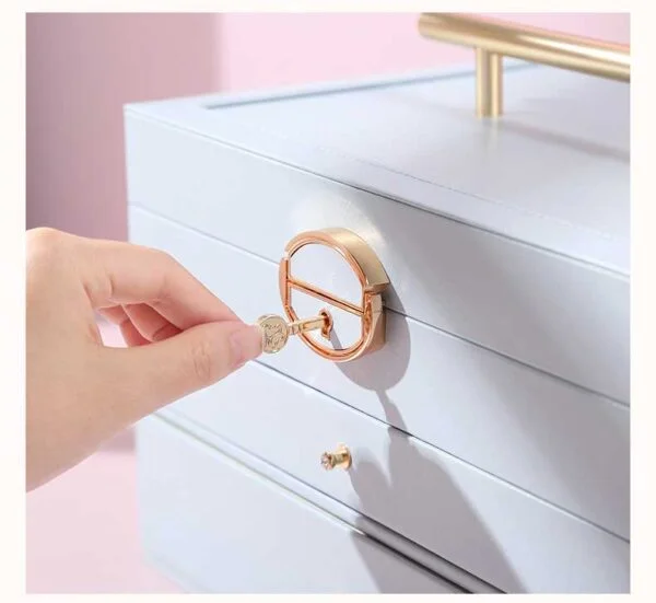 Mirror Jewelry Box with Drawers