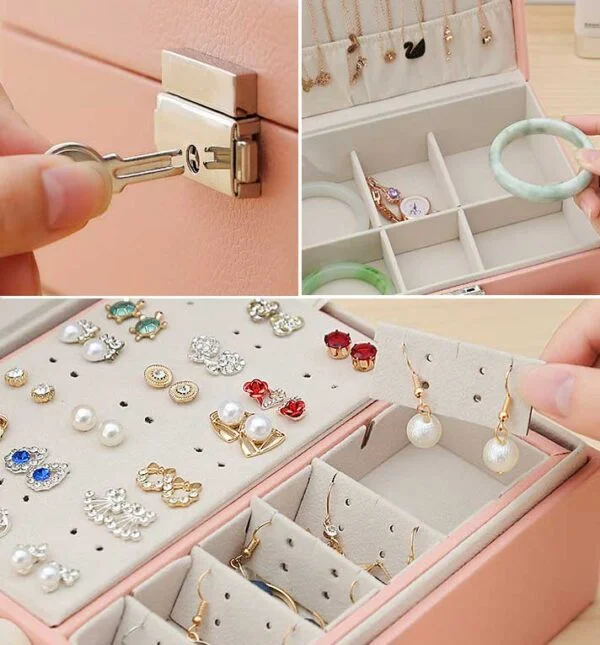 Leather girls jewelry box