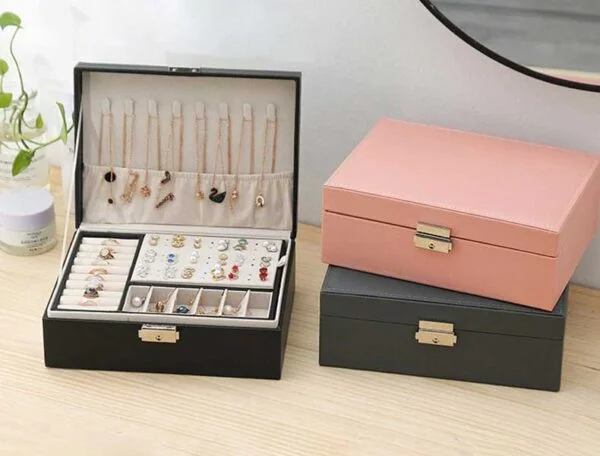 Leather girls jewelry box
