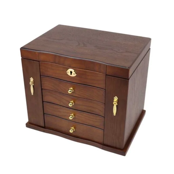 Large Vintage Wooden Jewelry Box