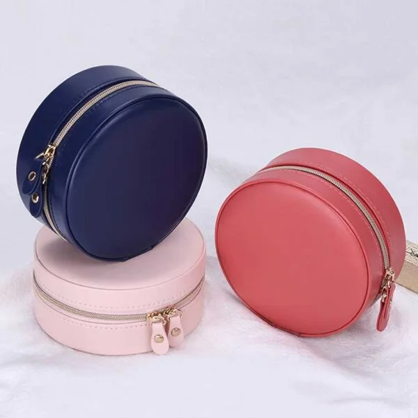 Round Travel Jewelry Case