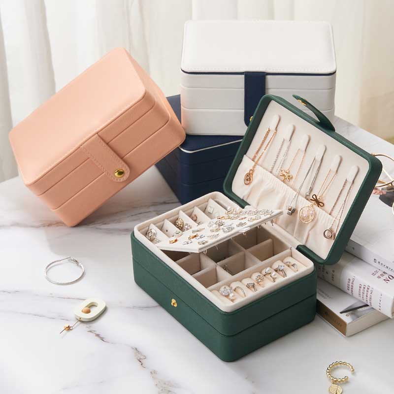 Small Jewelry Box, Mini Jewelry case Double Layer Travel Jewelry Organizer  for Women,Anti tarnish jewelry box for Rings Earrings Necklace,Gifts for  Girls - Walmart.com