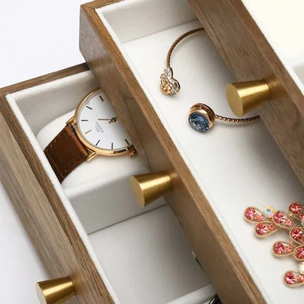 wooden jewelry box with drawers