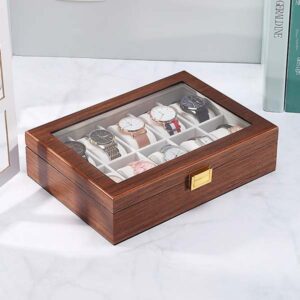Mens wooden watch storage box