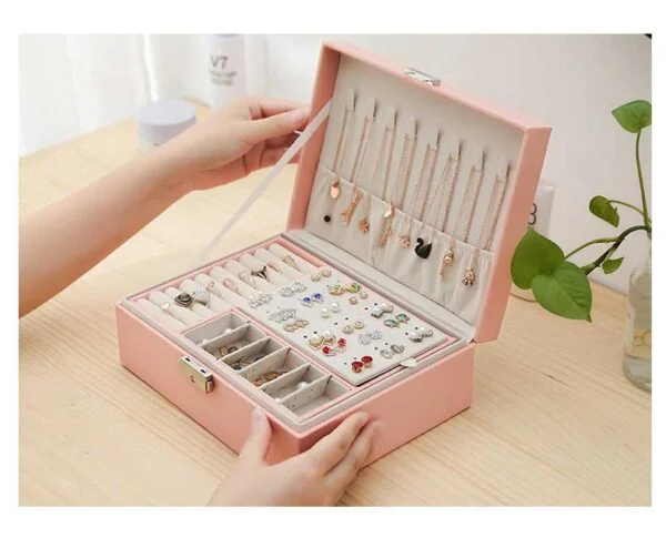Leather girls jewelry box