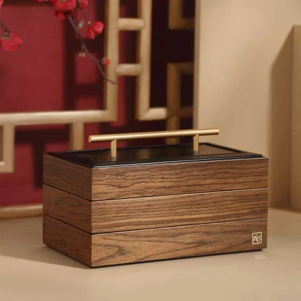 wood jewelry box with tray