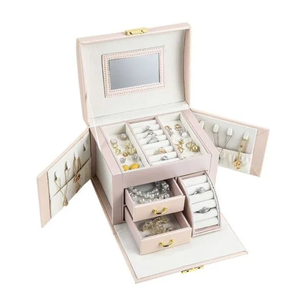 Mirrored Jewelry Box with Drawers