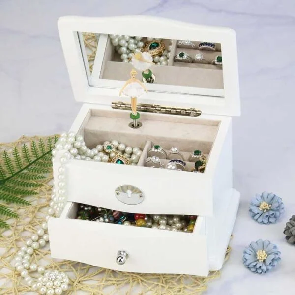 White Ballerina Jewelry Box