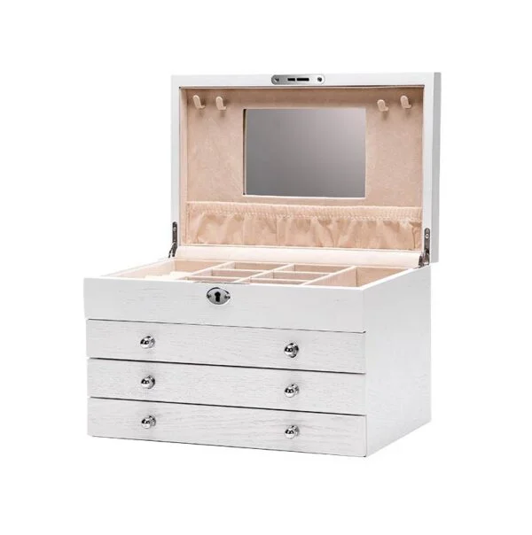 Wooden Jewelry Box With Mirror