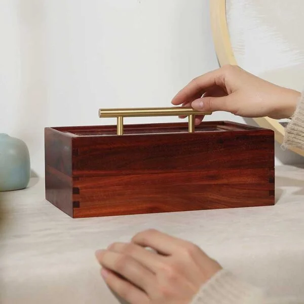 Wood Glass Jewelry Box